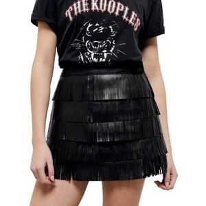 The kooples fringe lambskin leather mini skirt FINAL PRICE NO OFFER CONSIDERED